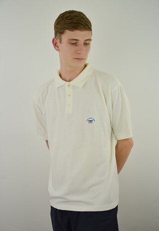 VINTAGE VISA POLO SHIRT FOR MEN IN CREAM COLOR