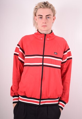 ASICS MENS VINTAGE TRACKSUIT TOP JACKET LARGE RED 90S