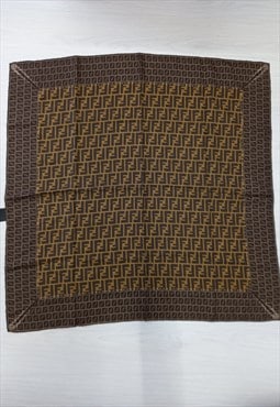 00s Fendi Sqaure Monogram Scarf Brown