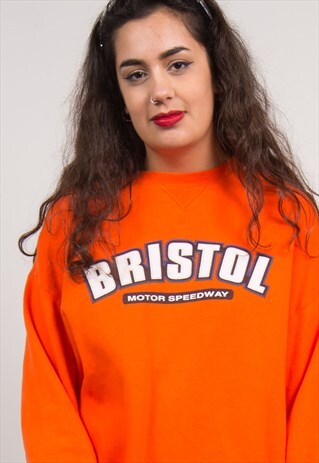 VINTAGE 90'S ORANGE SPEEDWAY SWEATSHIRT
