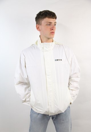 VINTAGE ADIDAS 90'S WHITE SHELL JACKET
