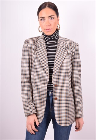 AQUASCUTUM WOMENS VINTAGE BLAZER JACKET LARGE MULTI 90'S