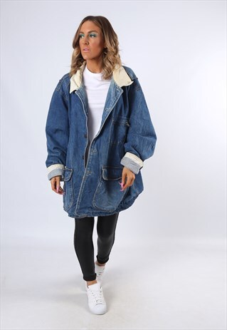 DENIM JACKET LINED OVERSIZED FITTED UK 24 (43B)