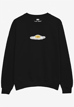 Terrifried Unisex Fried Egg Sweatshirt In Black