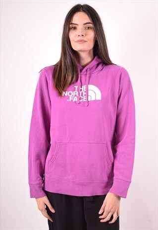 THE NORTH FACE WOMENS VINTAGE HOODIE JUMPER LARGE PURPLE 90S