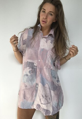PATTERNED OVERSIZED RETRO VINTAGE UNISEX FESTIVAL SHIRT