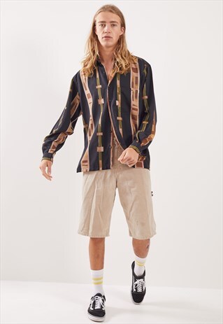 VINTAGE PATTERNED FESTIVAL LONG SLEEVE SILK SHIRT