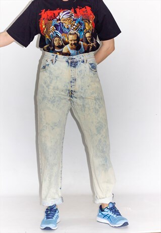VINTAGE LEVI'S 90'S REWORKED BLEACH DESIGN 501 JEANS