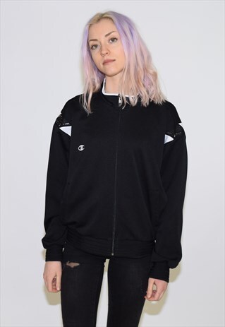 VINTAGE 90S BLACK CHAMPION TRACKSUIT TOP