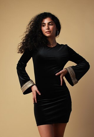 BLACK VELVET MINI DRESS