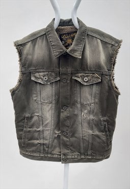 00s Cult Of Individuality Denim Vest Jacket 