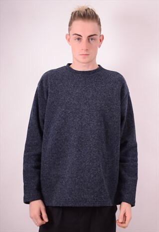 GIANFRANCO FERRE MENS VINTAGE JUMPER SWEATER LARGE NAVY 90S