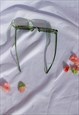 TRANSPARENT GREEN ROUNDED RECTANGLE 90S LOOK SUNGLASSES