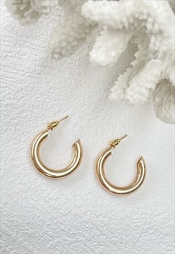 Gold Hoop Circle Everyday Earrings