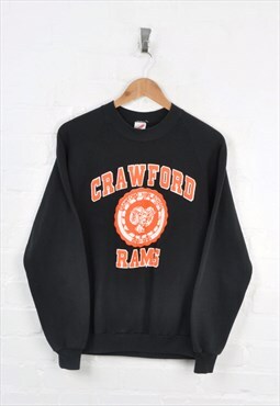 Vintage Crawford Rams Sweater Black Small