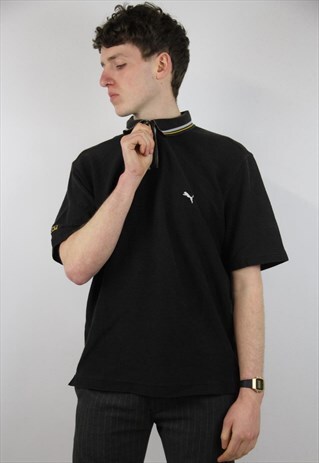 VINTAGE PUMA RIBBED POLO SHIRT