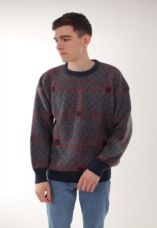 VINTAGE SQUARE PRINT RETRO JUMPER