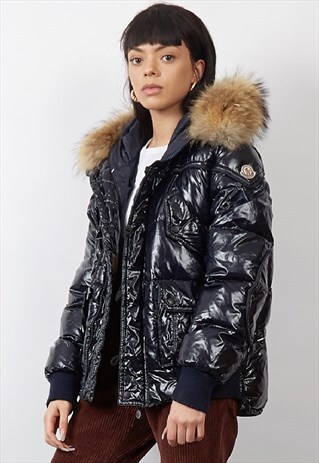 RARE VINTAGE 90'S MONCLER NAVY SHINE EFFECT JACKET