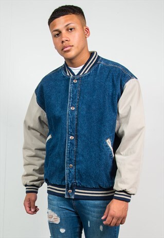 VINTAGE DENIM JACKET BASEBALL STYLE