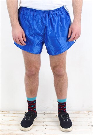 Vintage Men W38 80's Football Shorts Nylon Silky US XL Sport