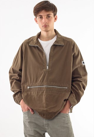 VINTAGE NIKE PULLOVER WINDBREAKER 90S BROWN