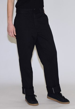 VINTAGE 90S BLACK 874 DICKIES STRAIGHT LEG WORK TROUSERS