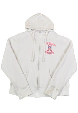 VTG NFL New Orleans Saints Hoodie Sweatshirt White Ladies XL
