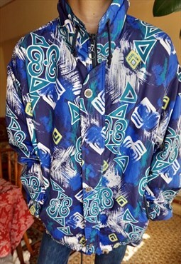 Y2K Colorful Abstract Patterned Jacket