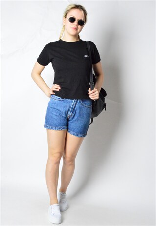 VINTAGE 90S BLACK MINIMALIST REEBOK SPORTS TOP