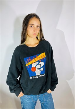 Vintage Size XL LEE Basketball USA Sweatshirt in Black