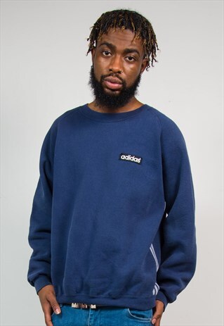 ADIDAS 90'S NAVY BLUE SWEATSHIRT CREW NECK SWEATER