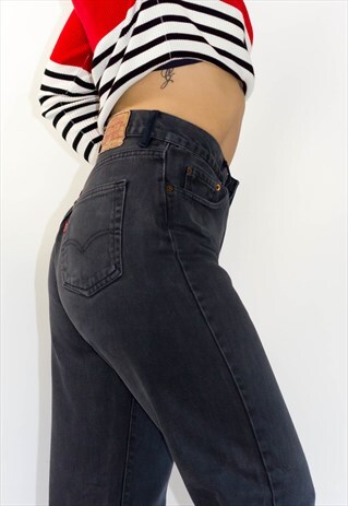VINTAGE 80'S BLACK 501 BOYFRIEND JEANS