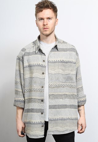 VINTAGE AZTEC PATTERNED SHIRT