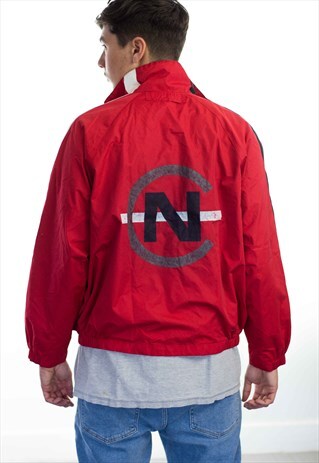 VINTAGE NAUTICA LOGO WINDBREAKER JACKET 90S S 14.8