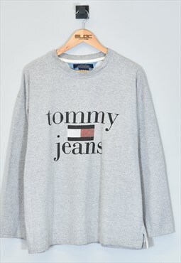 Vintage 1990's Tommy Jeans Sweatshirt Grey Large