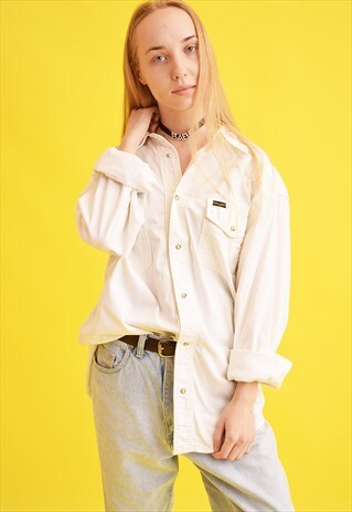90'S DENIM WRANGLER WESTERN NEUTRAL OVERSIZED DADS SHIRT