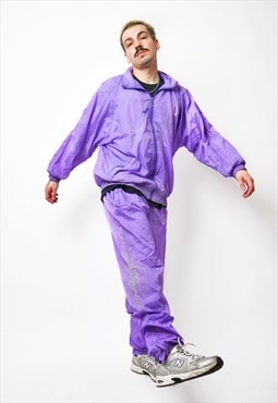 Vintage 90s tracksuit set in lilac purple colour Old School