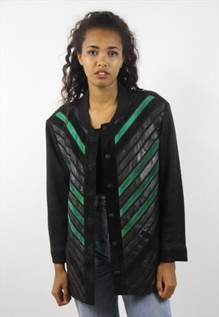 VINTAGE SUEDE PATTERNED CARDIGAN JACKET