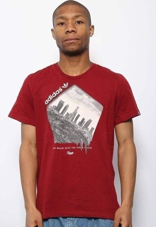 VINTAGE ADIDAS LOGO T-SHIRT RED