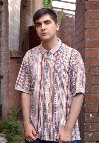 VINTAGE PATTERNED SHORT SLEEVE POLO SHIRT
