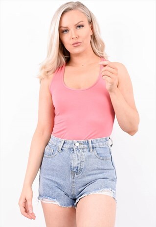 LIGHT BLUE RHINESTONE STUDDED DISTRESSED DENIM SHORTS