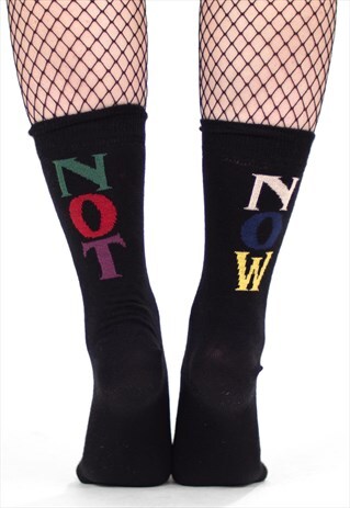 'VACANT' BLACK SLOGAN SOCKS