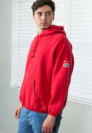 VINTAGE MARLBORO HOODIE SWEATSHIRT LOGO 90S XL 20.2