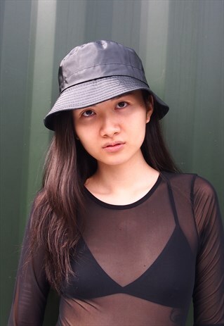 BLACK Y2K_90S FESTIVAL BUCKET HAT