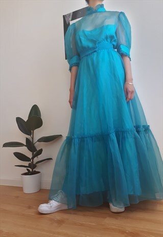 70S SHEER MAXI SPECIAL OCCASION DRESS