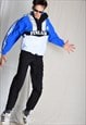 Vintage 90s Blue Silver Finland Athletic Anorak Track Jacket