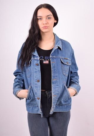 WRANGLER WOMENS VINTAGE DENIM JACKET LARGE BLUE 90'S