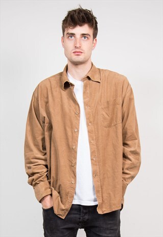 VINTAGE 90'S BEIGE CORD SHIRT