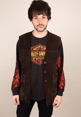 VINTAGE SUEDE TASSEL GILET ASM1530