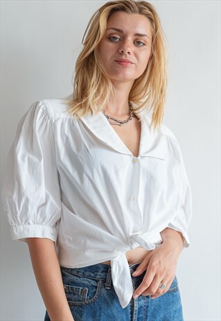 VINTAGE 70S BOHO BLOUSE WITH PUFFER SLEEVES